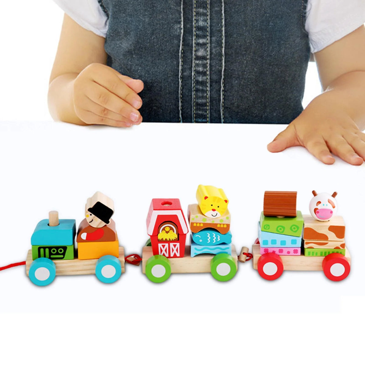 Stacking Train Toy Wooden Train Set D4658