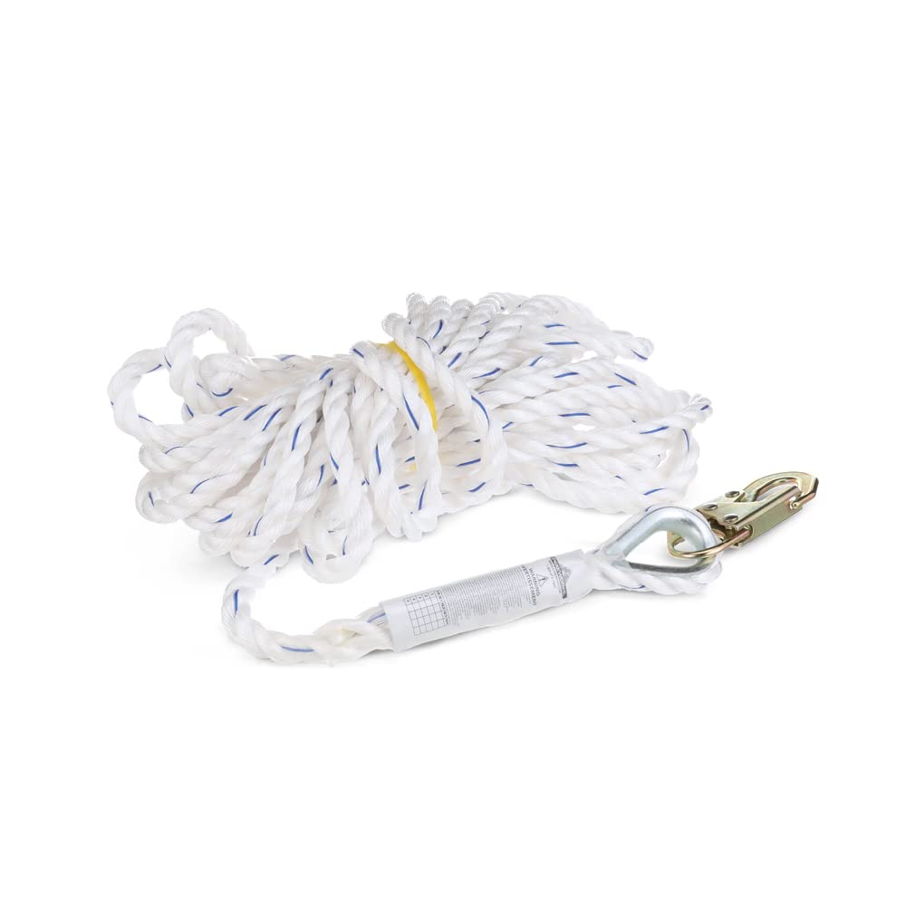 Galvanized Steel Snap Hook Safety Lifeline Rope Grab, 150 ft Vertical Cable T4101