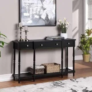 Black Console Table with Drawers T2723