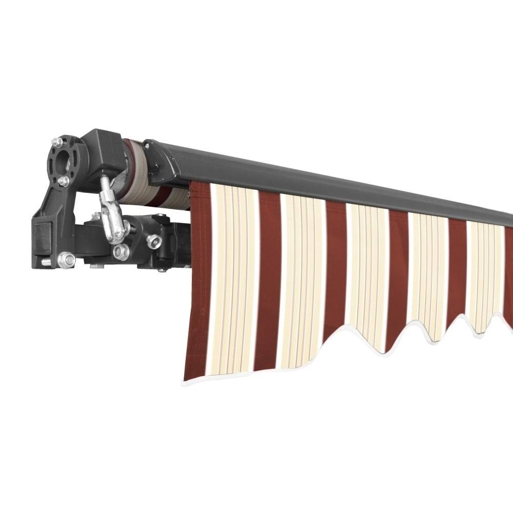 Black Frame Motorized Retractable Patio Canopy Awning 20x10 Multi Red G38316
