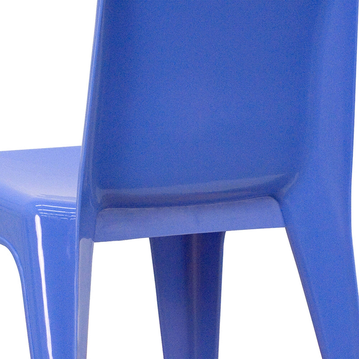 Blue Plastic Stackable School Chair with Carrying Handle, 2 Pack O5155