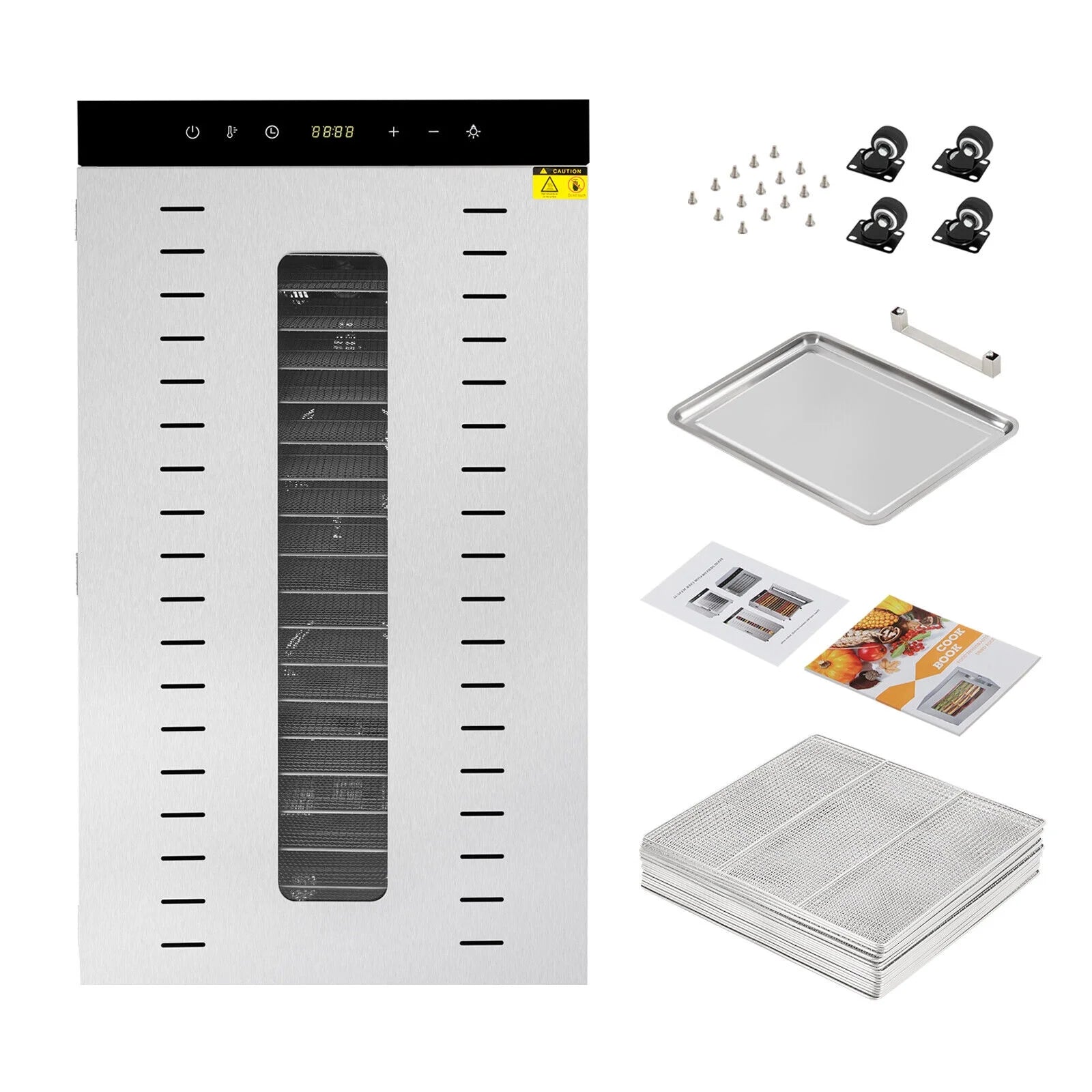 1700W Electric Food Dehydrator with Temperature Control 20 Stainless Steel Trays V663754