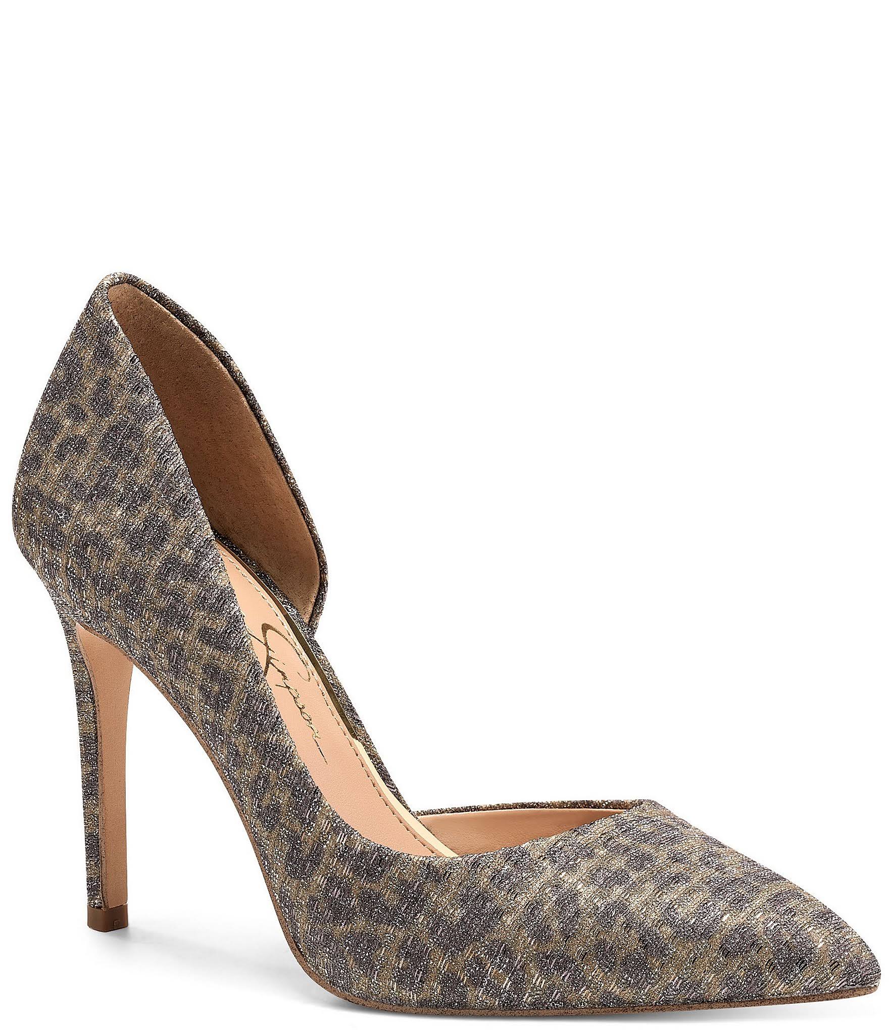 Metallic Leopard Print Pumps W232449