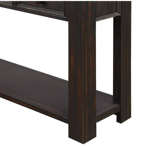 Black Grange Regency Console Table with 4-Drawer Q59372