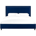 Navy Velvet Queen Bed Z721