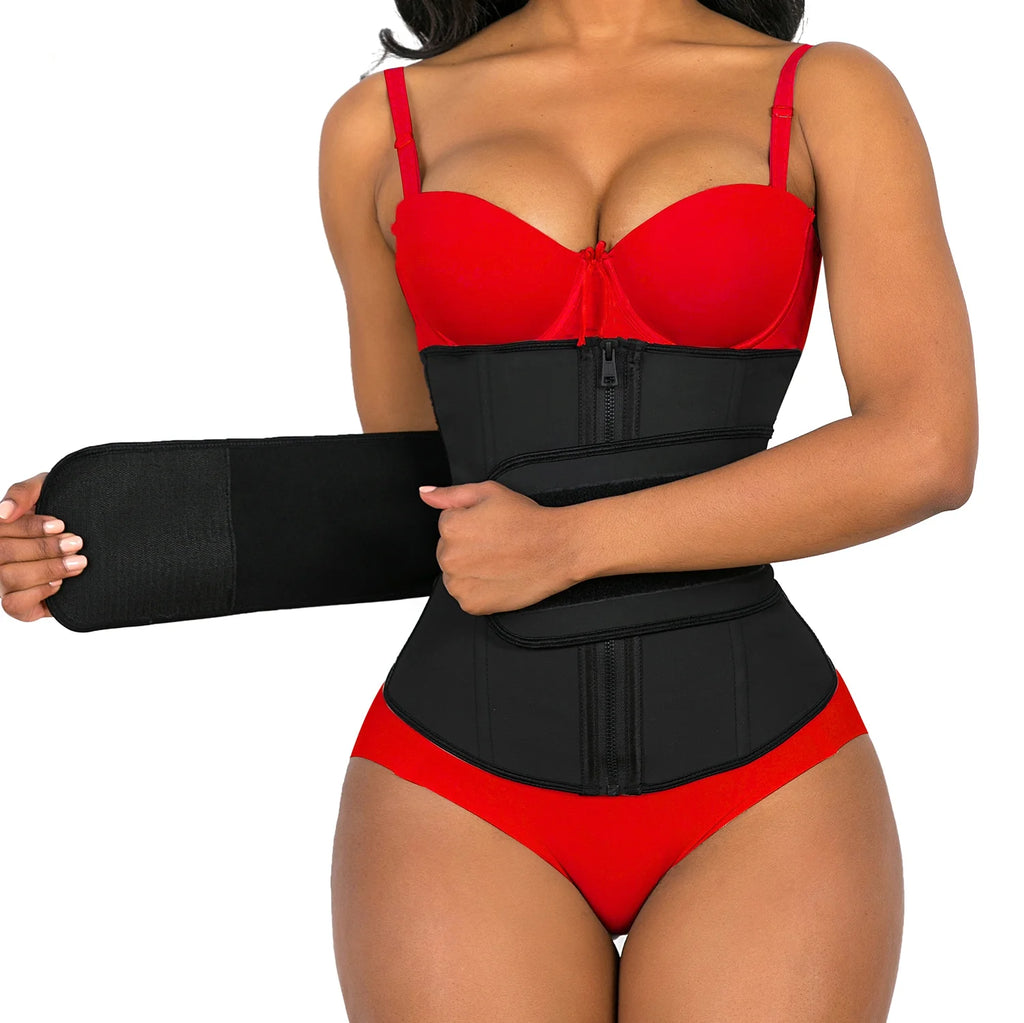 Black Latex Waist Trainer Belt R899