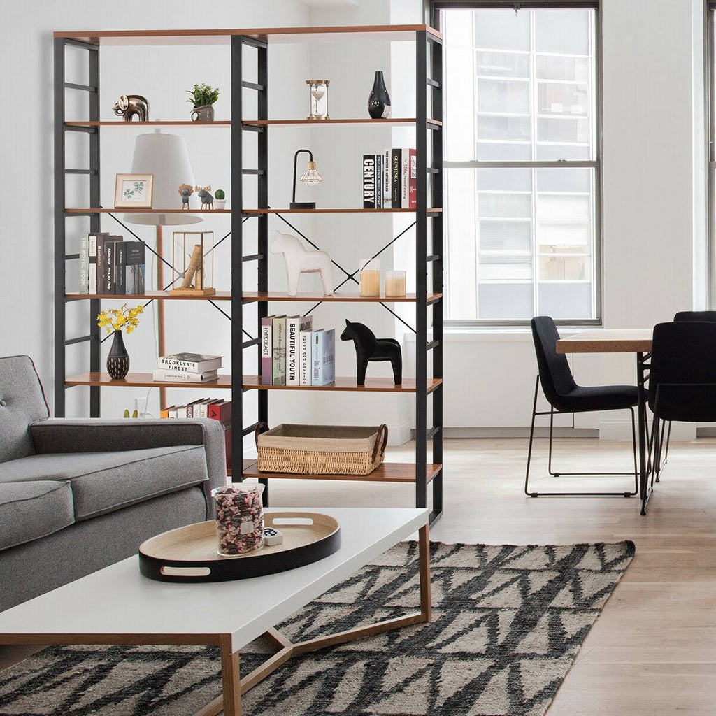 6-Shelf Bookcase Metal Storage Shelf X52948