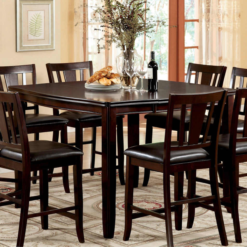Transitional Espresso Square Counter Table D7660