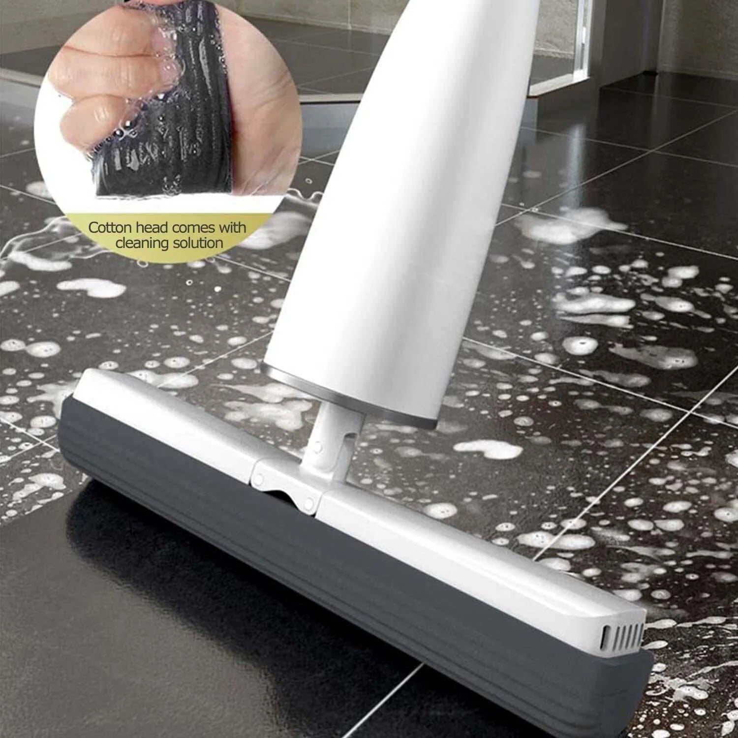 Self-Squeeze PVA Foam Sponge Mop with 2 Sponge Mop Head Replacement Z53562