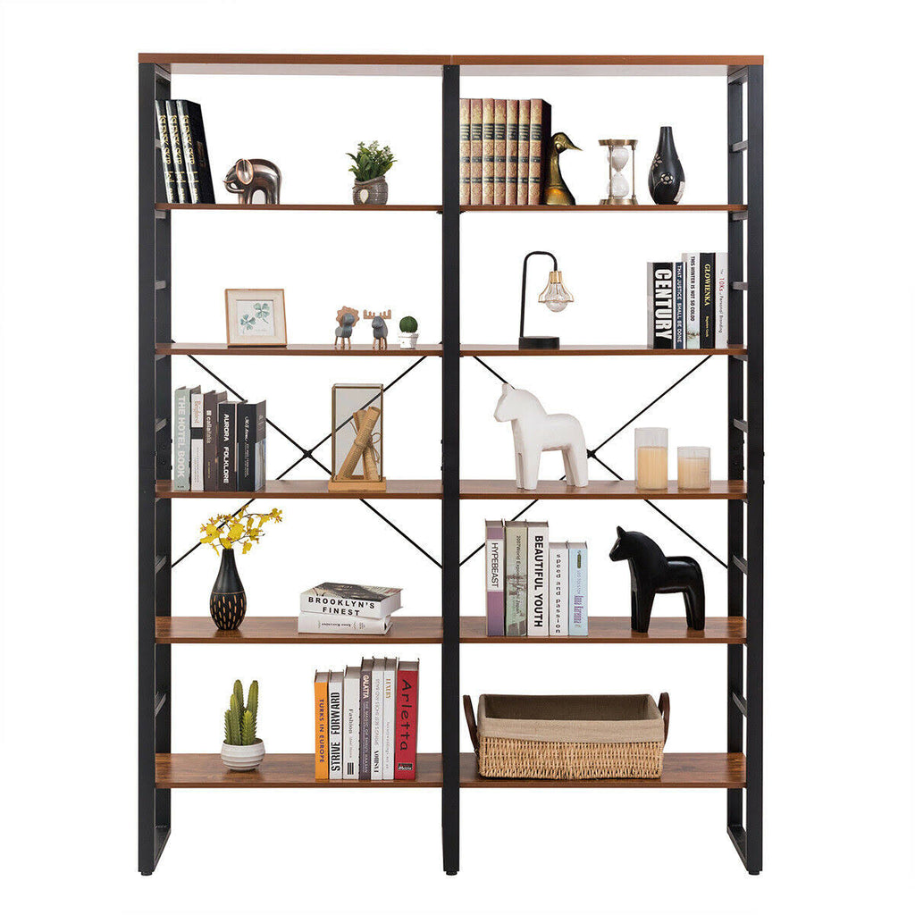 6-Shelf Bookcase Metal Storage Shelf X52948