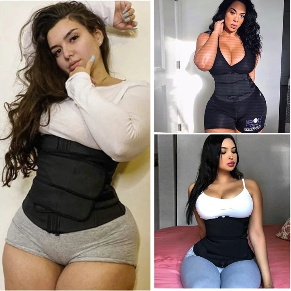Black Latex Waist Trainer Belt R899
