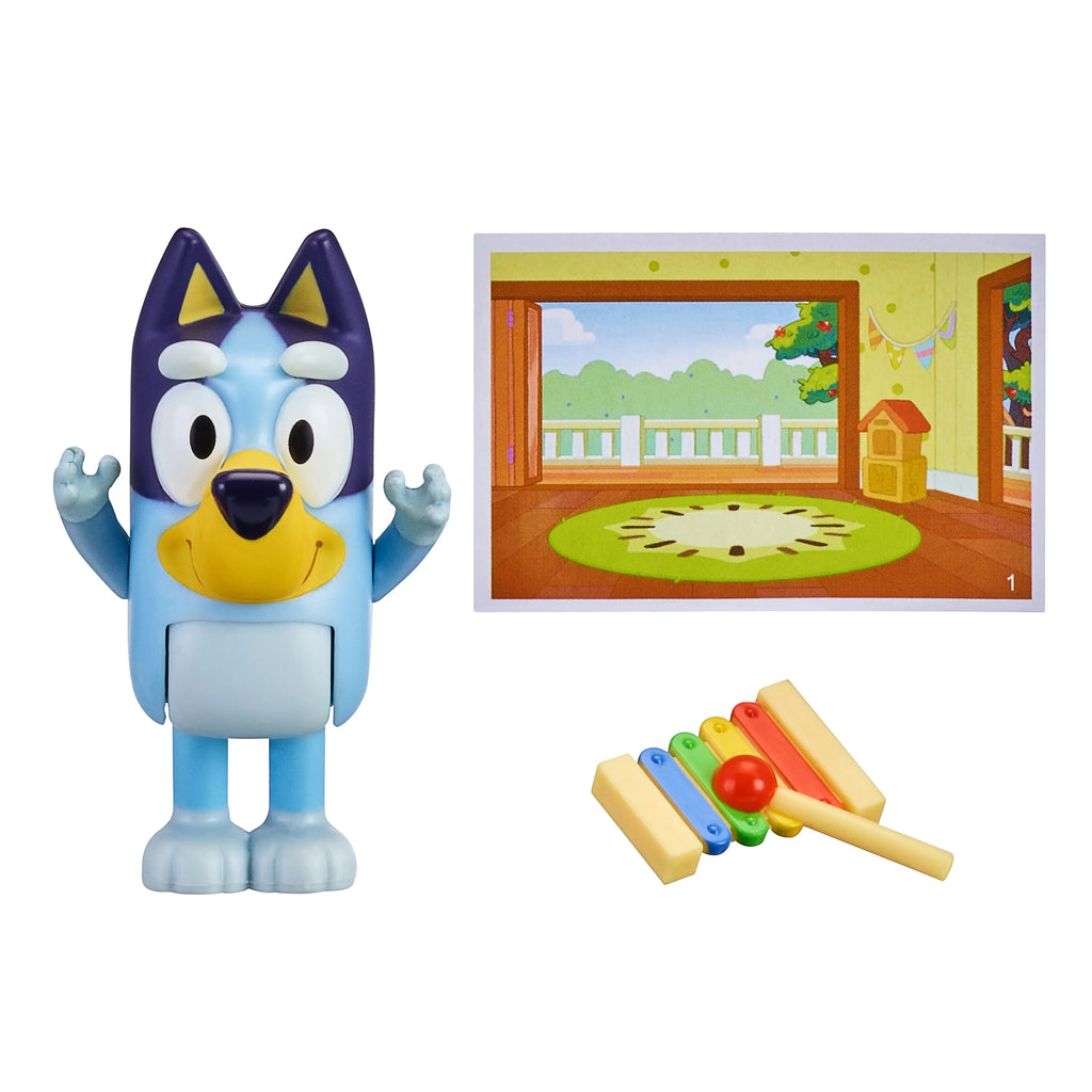Bluey Story Starter Pack, 1 2-3" Plastic Toy Figure and Accessory, Multi-Color A64150