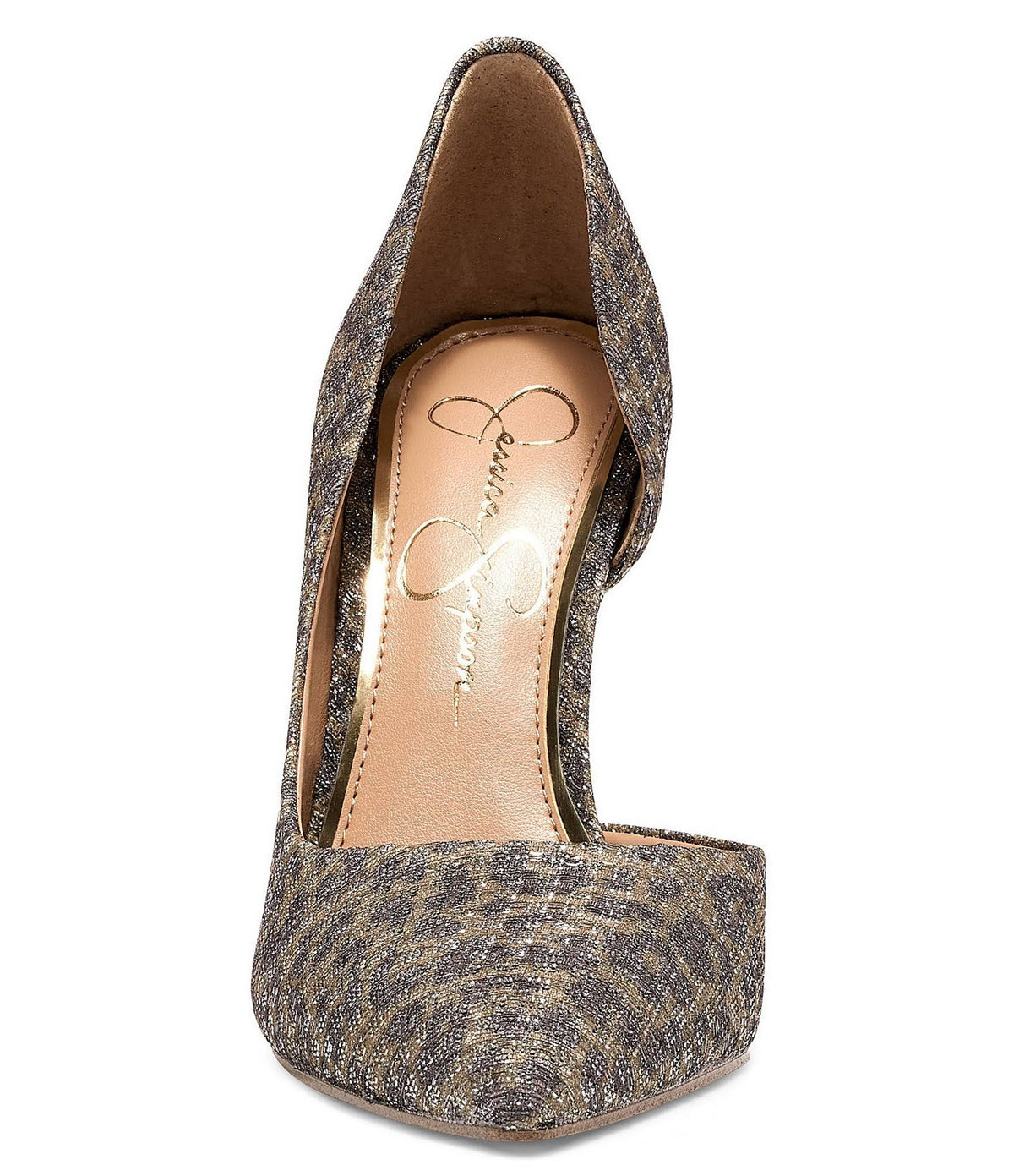 Metallic Leopard Print Pumps W232449