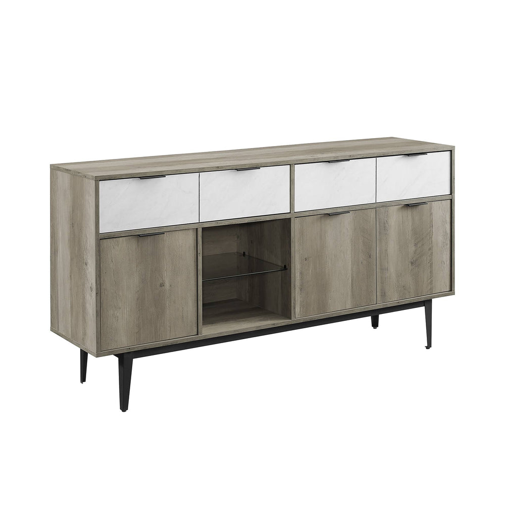 Faux White Marble 2 Drawer Sideboard K87891