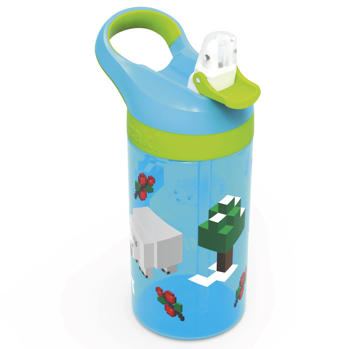 16oz Plastic Water Bottle with Straw and Carrying Loop P8340