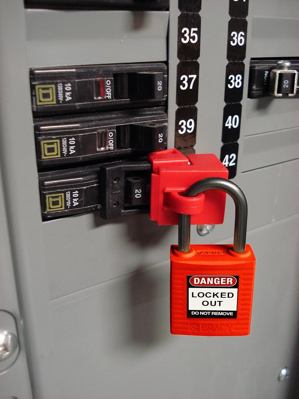 Red Breaker Lockout Pouch Kit with 2 Safety Padlocks B26897