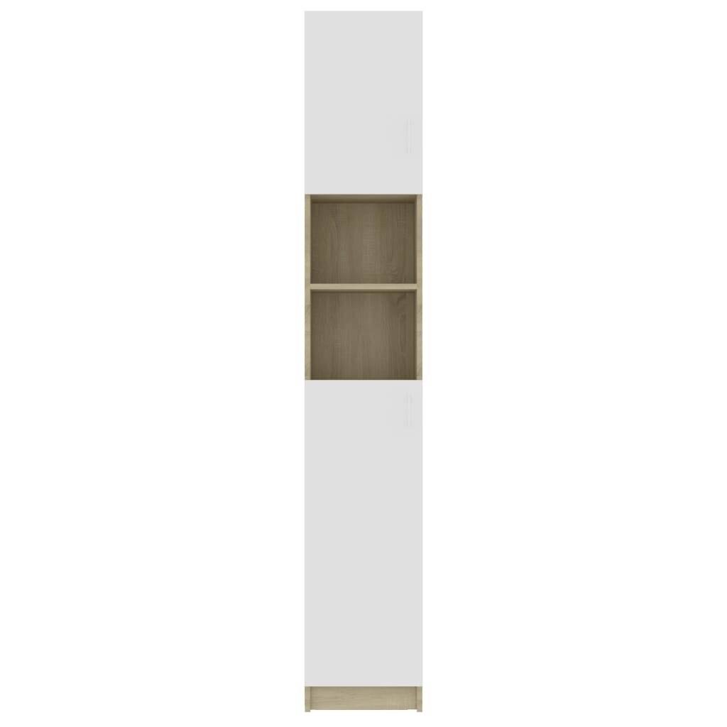 White and Sonoma Oak Bathroom Cabinet Chipboard R395770