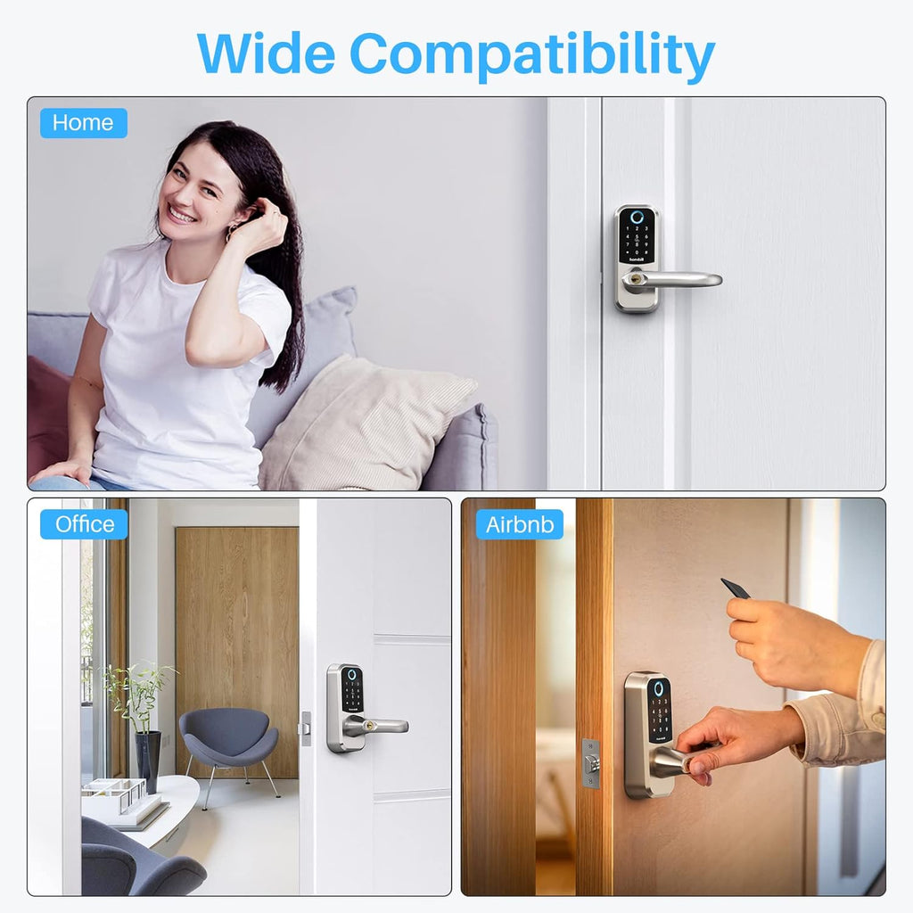 Smart Lock Fingerprint Keyless Entry Deadbolt with Touchscreen Keypad D60662