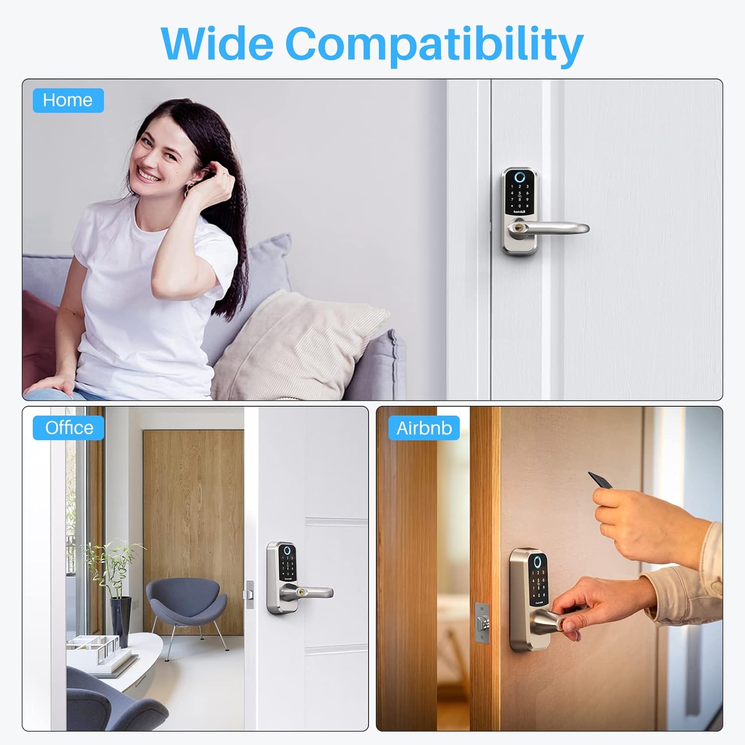 Smart Lock Fingerprint Keyless Entry Deadbolt with Touchscreen Keypad D60662