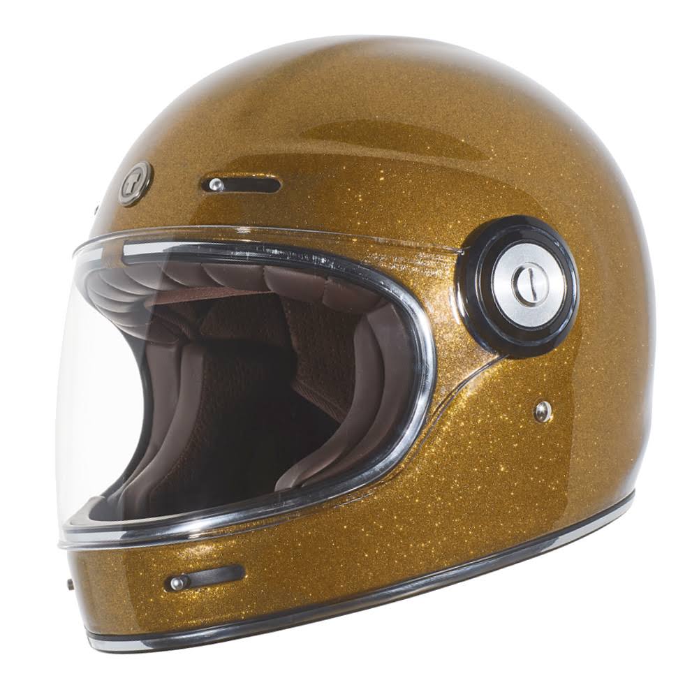 Gold Metallic Retro Full Face Helmet Q717953