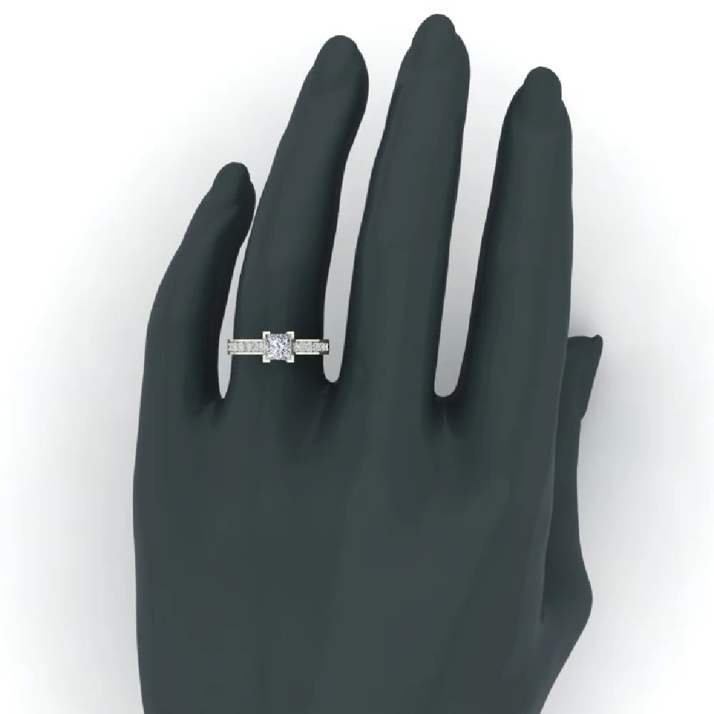 14K Gold Princess Cut Diamond Engagement Ring G965959