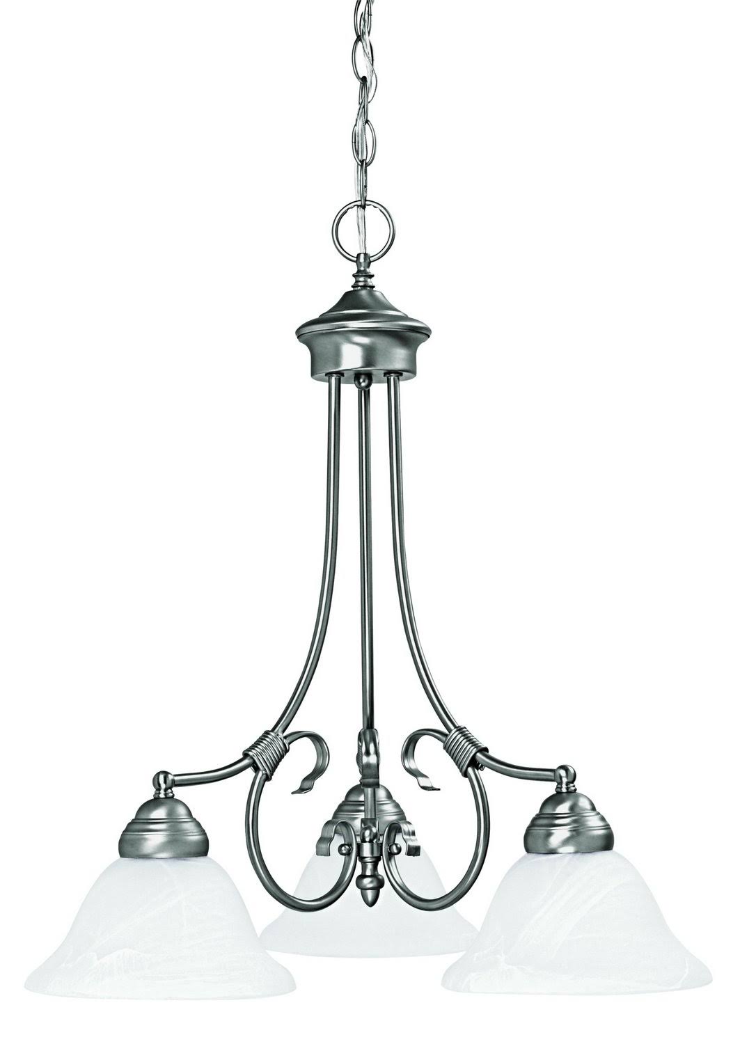 Matte Nickel 3 Light Chandelier X578