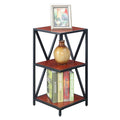 Cherry Wood Metal Three-Tier Corner Bookcase T3181