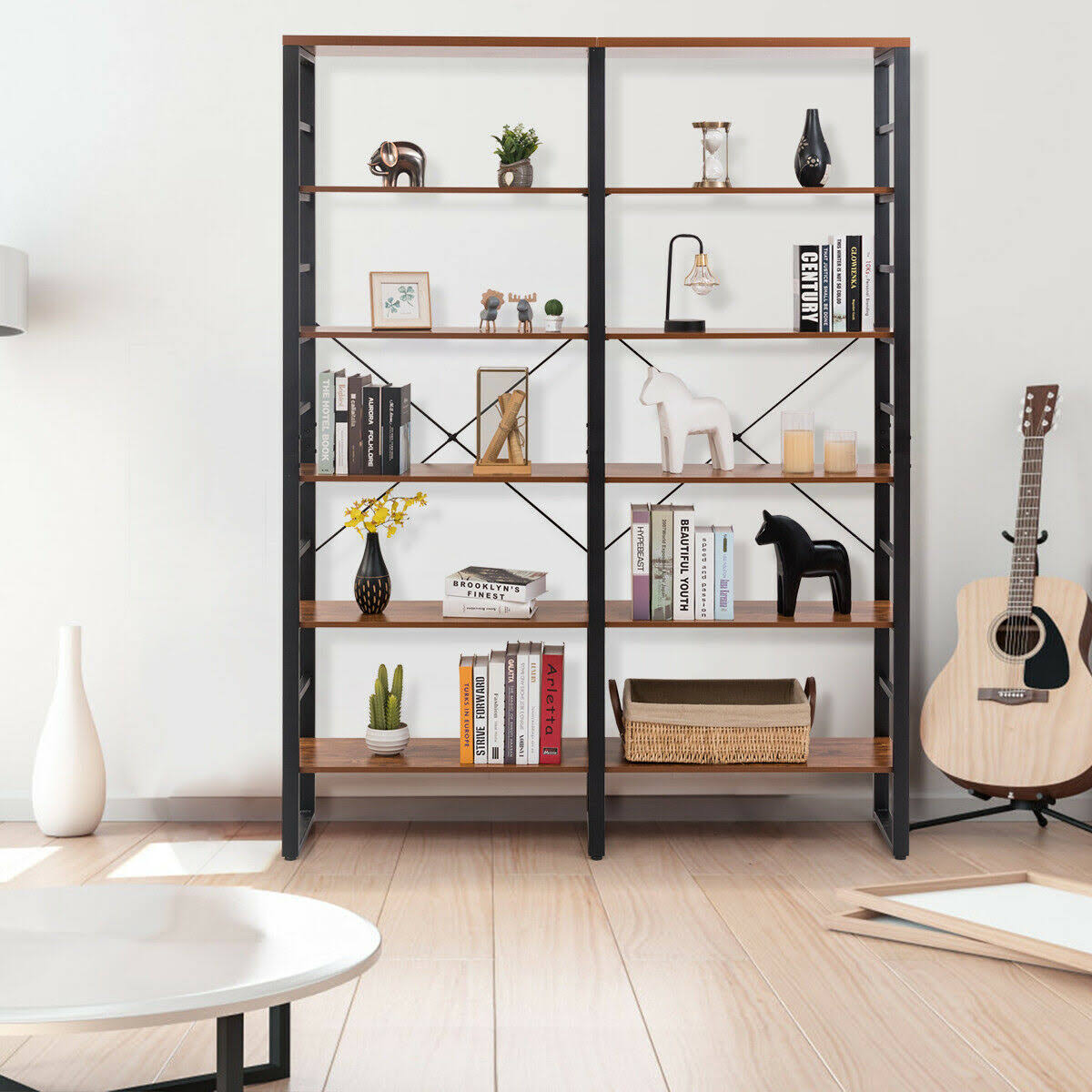 6-Shelf Bookcase Metal Storage Shelf X52948