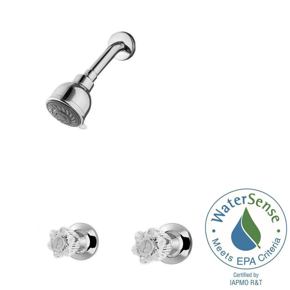 Polished Chrome 2-Handle 3-Spray Shower Faucet H56045