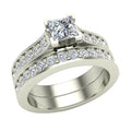 14K White Gold Diamond Wedding Ring Set 1.25 Carat Total Weight L7802