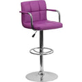 Mid Back Quilted Adjustable Height Swivel Bar Stool X9220
