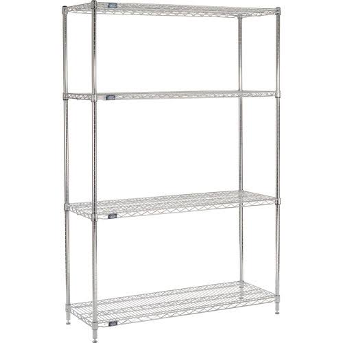 Chrome Wire Shelving Starter 48x22W x 18x22D x 86x22H V899104