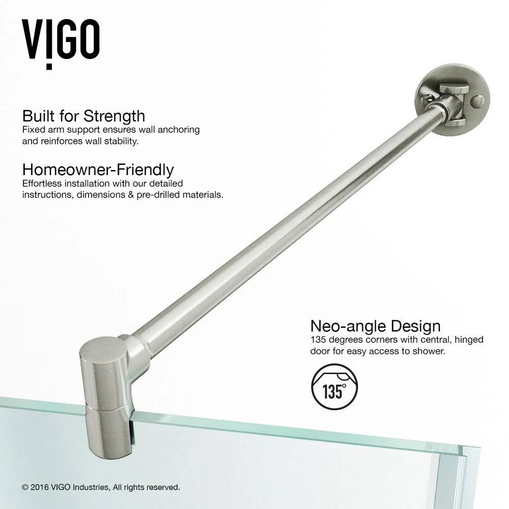 Frameless Neo-Angle Shower Enclosure with Base M159297