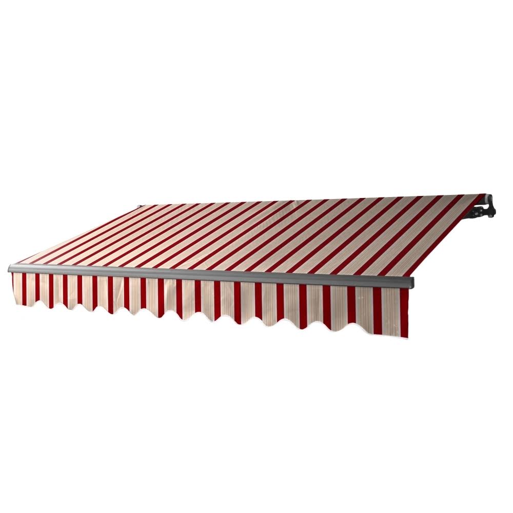 Black Frame Motorized Retractable Patio Canopy Awning 20x10 Multi Red G38316