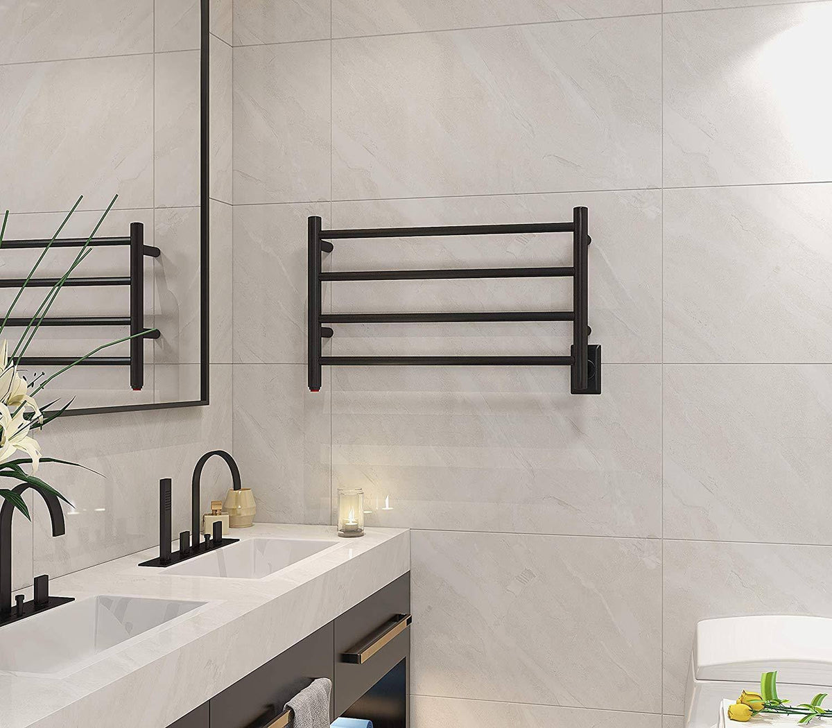 Black Wall-Mounted Towel Warmer W9140