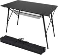 35.4 Camping Table with Adjustable Legs, Aluminum Table with Carrying Bag R5878