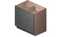 Grey 2 Doors 2 Drawers 1 Shelf Base Cabinet C7549