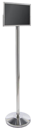 17 inch x 11 inch Floor Sign Stand, 63 inch, Silver X5502