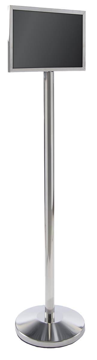17 inch x 11 inch Floor Sign Stand, 63 inch, Silver X5502