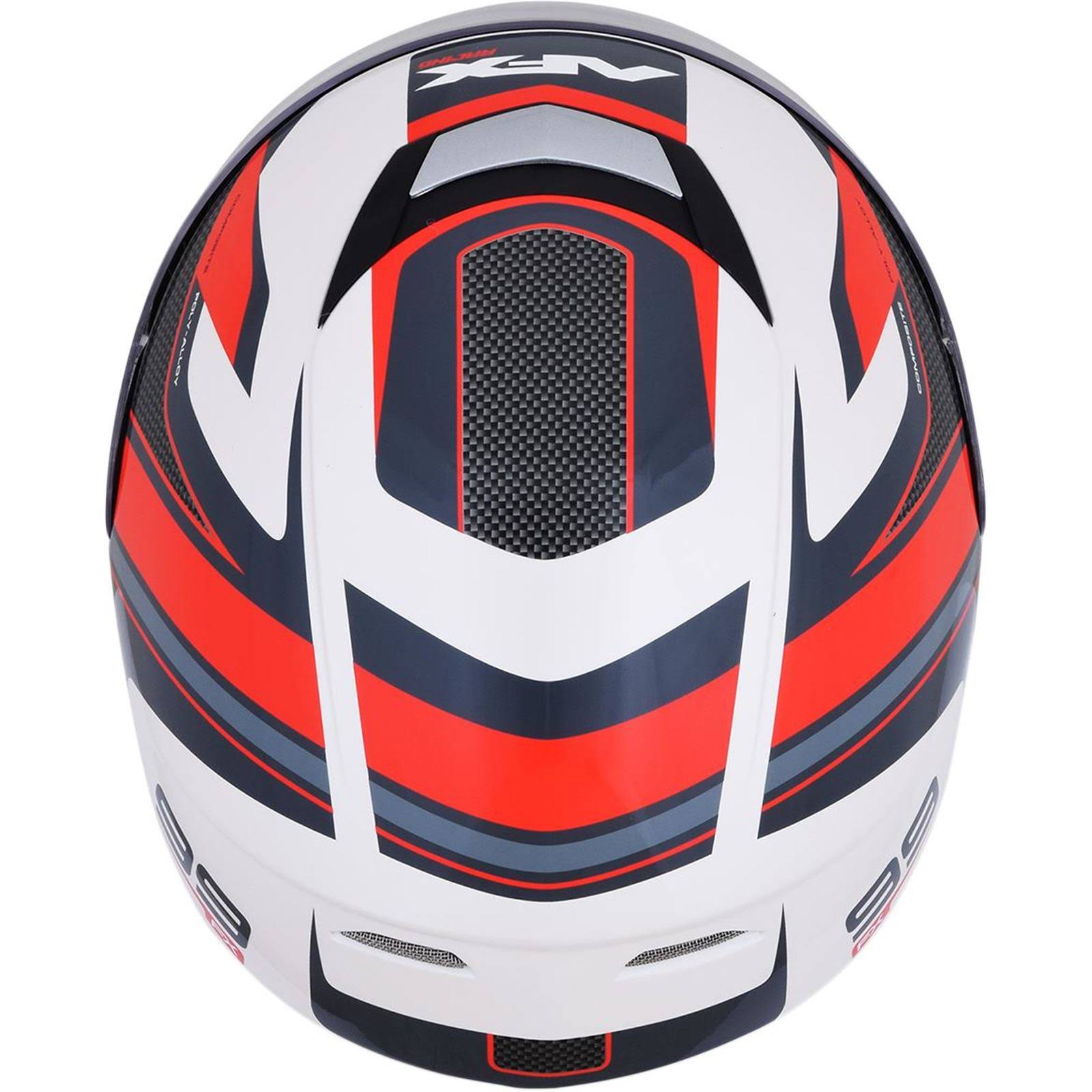 Pearl White/Red Recurve Helmet A8039