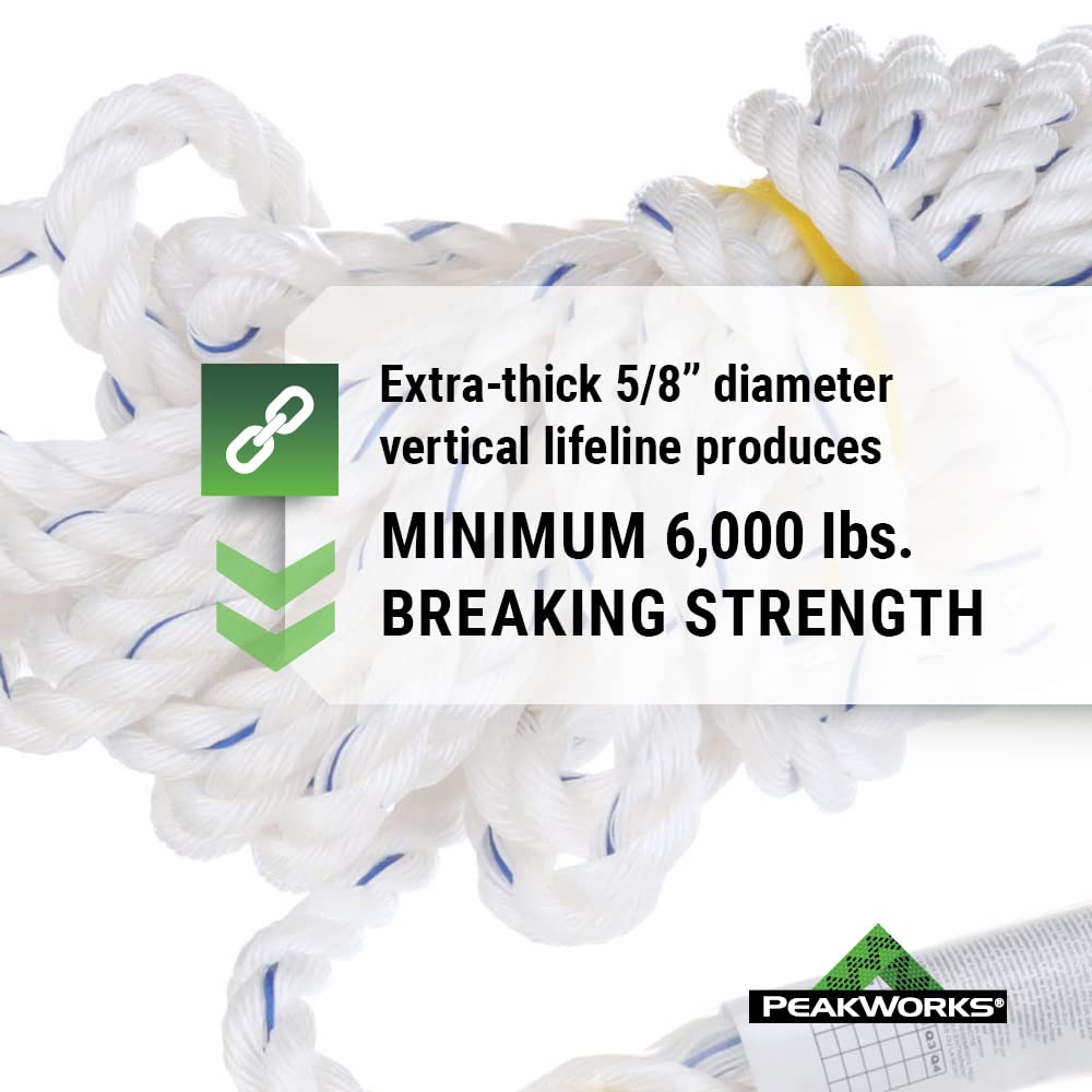 Galvanized Steel Snap Hook Safety Lifeline Rope Grab, 150 ft Vertical Cable T4101