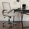Gray Mesh Swivel Ergonomic Task Office Chair with Flip-Up Arms M397