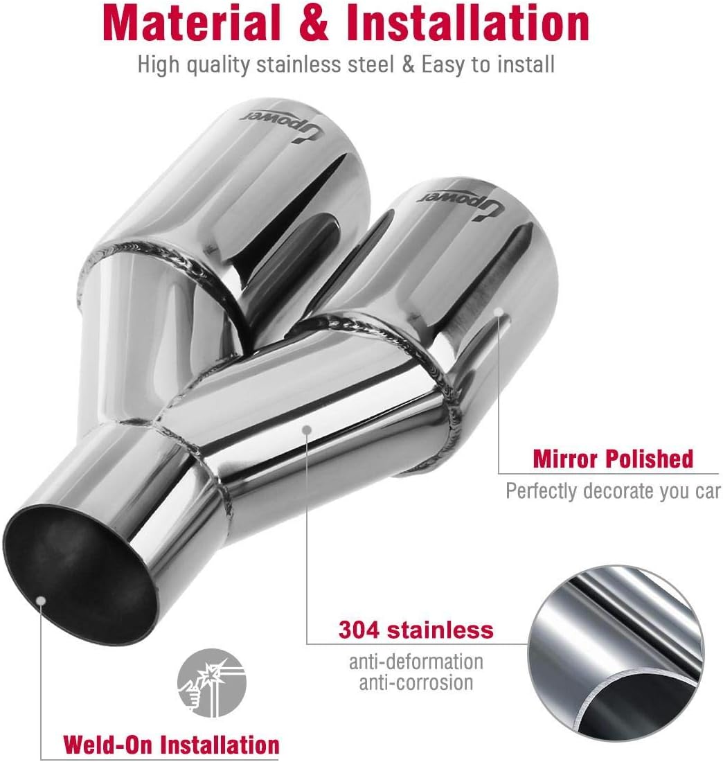 2PCS 304 Stainless Steel Universal Exhaust Tailpipe Tips I670123