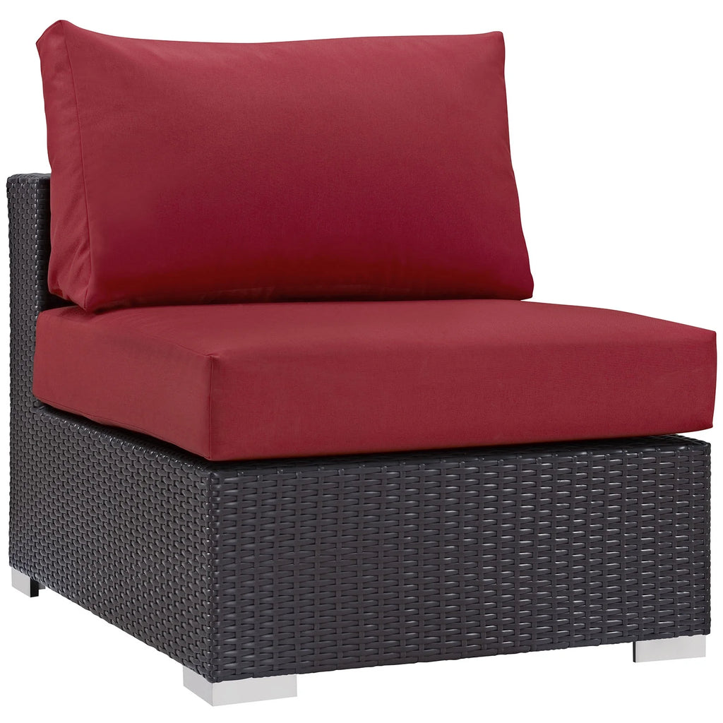 Red Rattan Nine PCS Sectional Sofa Set V17309