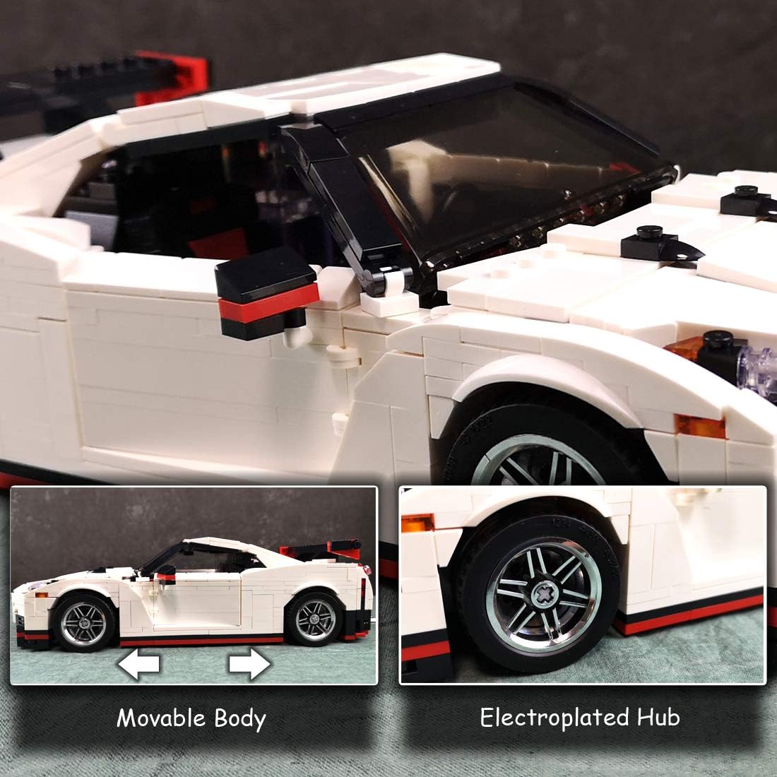 1:14 Scale MOC Building Blocks Race Car Model (1024 Pcs) Pack of 2 O197