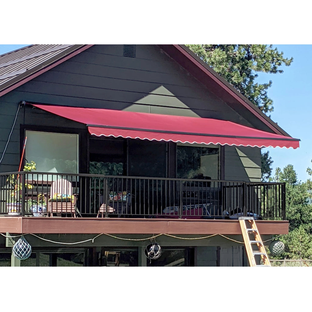 Burgundy Retractable Patio Awning V98694