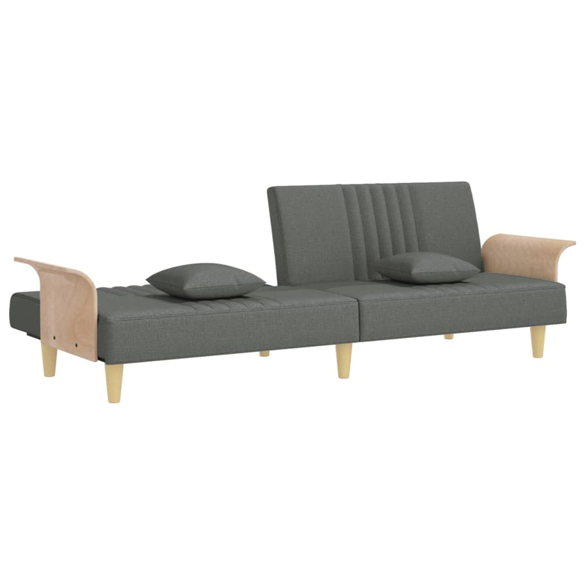 Dark Gray Fabric Sofa Bed with Armrests D246719