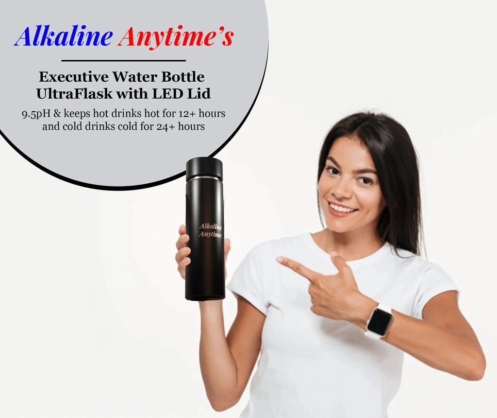 2 Lids Water Bottle with 3 Alkaline Water Pouches F4304