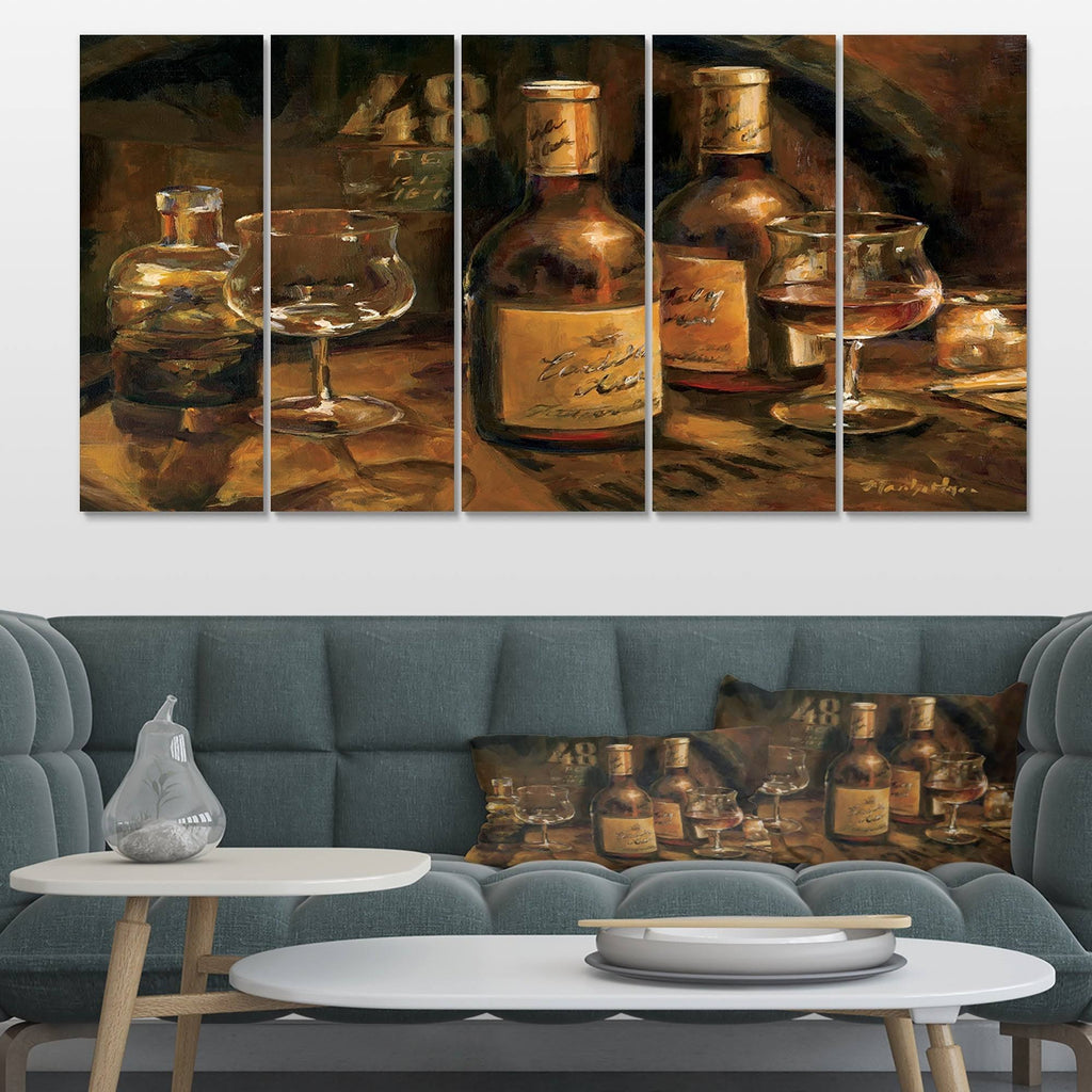 Vintage Wine Cellar Canvas - 60 in. Wide x 28 in. High - 5 Panels O251508