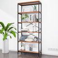 5 Shelf Metal and Wooden Bookshelf Q888
